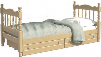 Кровать одинарная Аленка из массива сосны 800*1890 Сосна в Петровском - petrovskij.mebel54.com | фото