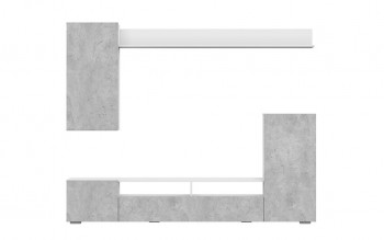 Мебель для гостиной МГС 4 (Белый/Цемент светлый) в Петровском - petrovskij.mebel54.com | фото