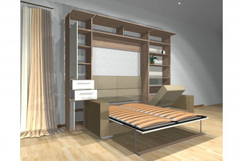 Шкаф-кровать с диваном Каролина в Петровском - petrovskij.mebel54.com | фото