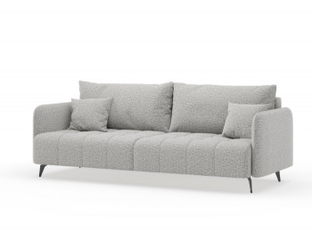 Валериан диван трёхместный прямой Светло-серый, ткань RICO FLEX 108 в Петровском - petrovskij.mebel54.com | фото